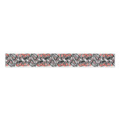 Red Black Haida Beer Symbool Native Pride Pattern Grosgrain Lint (Voorkant)