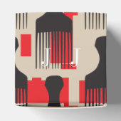 Red Black Hair Comb Afro Pick Bedankdoosjes (Bovenkant)