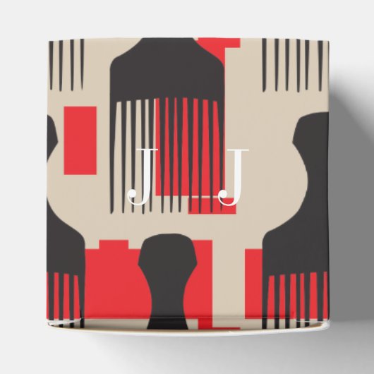 Red Black Hair Comb Afro Pick Bedankdoosjes (Bovenkant)