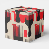 Red Black Hair Comb Afro Pick Bedankdoosjes (Achterkant)