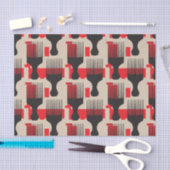 Red Black Hair Comb Afro Pick Tissuepapier (Craft)