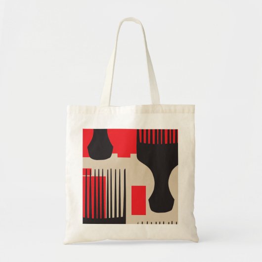 Red Black Hair Comb Afro Pick Tote Bag (Voorkant)