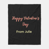 Red black happy Valentine's day from name stylish  Fleece Deken (Voorkant)