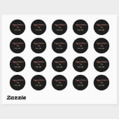 Red black happy Valentine's day from name stylish  Ronde Sticker (Vel)