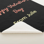Red black happy Valentine's day from name stylish  Sherpa Deken (3/4)