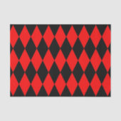 Red Black Harlequin Diamonds Checkers Design Tissuepapier (Voorkant)