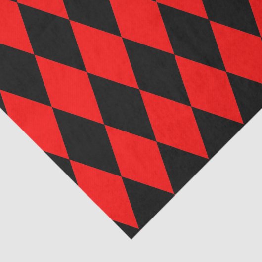 Red Black Harlequin Diamonds Checkers Design  Tissuepapier (Detail)