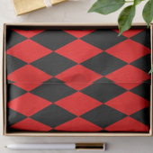 Red Black Harlequin Diamonds Checkers Design Tissuepapier