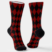 Red & Black Harlequin Socks Sokken (Gebogen)