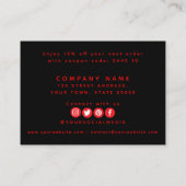 Red Black Hartelijk dank voor uw bestellingsVisite Informatiekaartje (Achterkant)