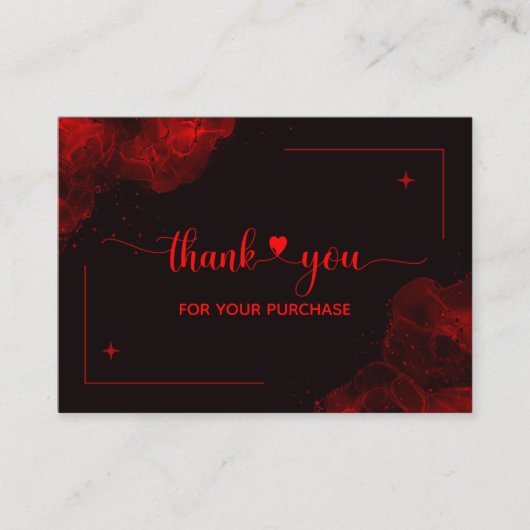 Red Black Hartelijk dank voor uw bestellingsVisite Informatiekaartje (Voorkant)