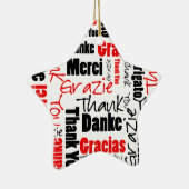 Red Black Hartelijk dank voor Word Cloud Keramisch Ornament (Rechts)