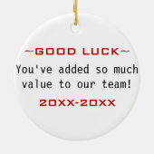 Red Black Hartelijk dank voor Word Cloud Keramisch Ornament (Achterkant)