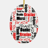 Red Black Hartelijk dank voor Word Cloud Keramisch Ornament (Voorkant)
