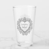 Red Black Heart Wedding Gothic Glas (Voorkant)