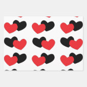 Red Black Hearts Happy Valentine's Day Inpakpapier Vel (Voorkant 3)