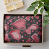 Red Black Hearts Pattern Drawing Valentijn Day Tissuepapier (Geschenk)