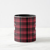 Red Black Holiday Pset Monogram Name Coffee Mok (Midden)