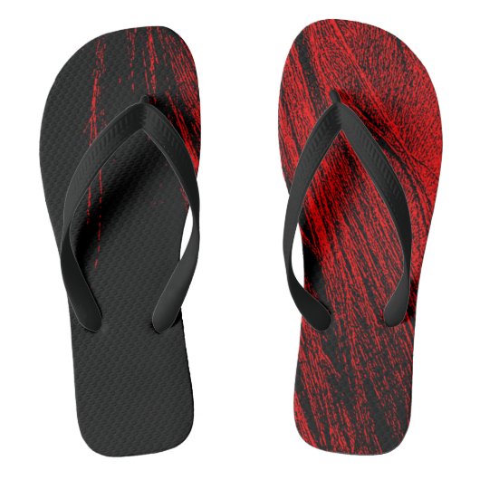 Red Black Horse Mane Abstract Pair Teenslippers (Voetbed)