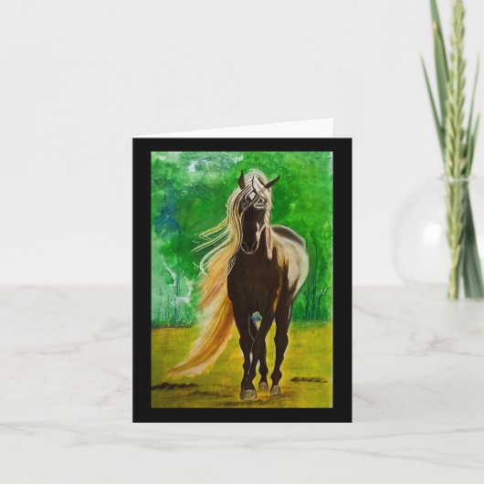 Red Black Horseback Riding Horse Lovers Flo Kaart (Voorkant)