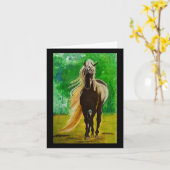 Red Black Horseback Riding Horse Lovers Flo Kaart (Gele Bloem)