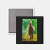 Red Black Horseback Riding Horse Lovers Flo Magneet (Voorkant / Achterkant)