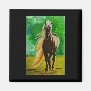 Red Black Horseback Riding Horse Lovers Flo Magneet
