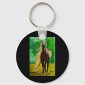 Red Black Horseback Riding Horse Lovers Flo Sleutelhanger (Voorkant)