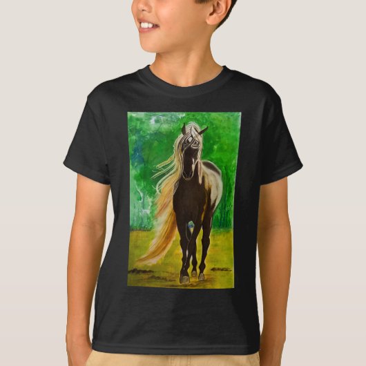 Red Black Horseback Riding Horse Lovers Flo T-shirt (Voorkant)