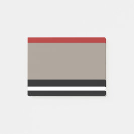 Red Black Khaki Stripe Post-it® Notes