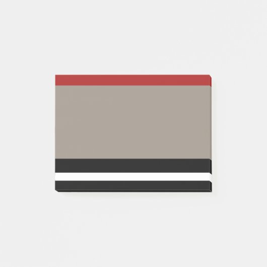 Red Black Khaki Stripe Post-it® Notes (Voorkant)