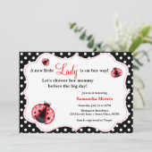 Red & Black - Lady Bug Baby shower Invitation Kaart (Staand voorkant)