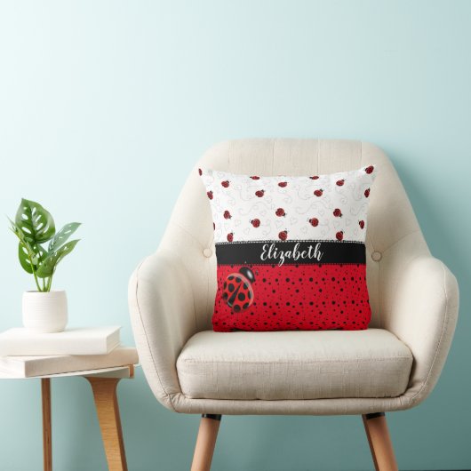 Red Black Ladybug Bug Insecte Ladybird Beetles Nam Kussen (Stoel)