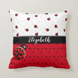 Red Black Ladybug Bug Insecte Ladybird Beetles Nam Kussen