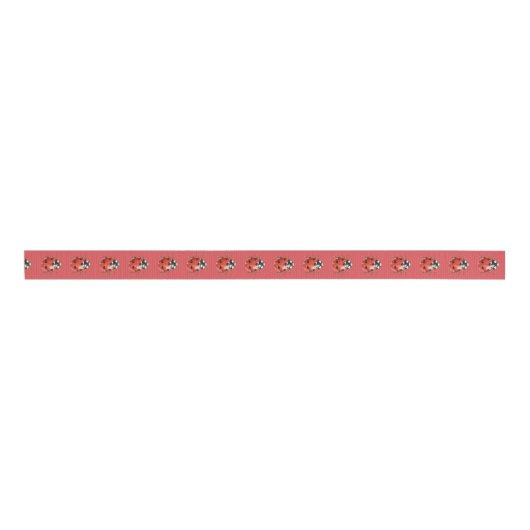 Red Black Ladybugs Birthday Grosgrain Lint (Voorkant)