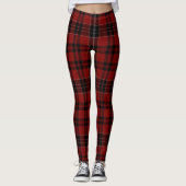 Red Black Large Tartan Pset Leggings (Voorkant)