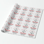 Red Black Law School Afstudeerfeest Cadeaupapier (Uitgerold)