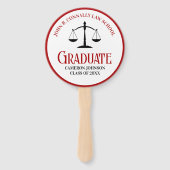 Red Black Law School Afstudeerfeest Handwaaier (Voorkant)
