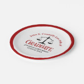 Red Black Law School Afstudeerfeest Papieren Bordje (Gekanteld)