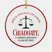 Red Black Law School Afstuderen Custom Christmas Keramisch Ornament (Voorkant)