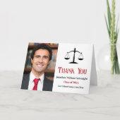 Red Black Law School Afstuderen Foto Advocaat Bedankkaart (Voorkant)