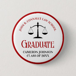 Red Black Law School Afstuderen Keepsake Ronde Button 5,7 Cm