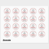 Red Black Law School Afstuderen Keepsake Ronde Sticker (Vel)