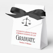 Red Black Law School Custom Graduation Party Bedankdoosjes (Voorkant Zijde)