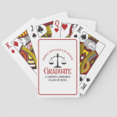 Red Black Law School Custom Graduation Party Pokerkaarten (Achterkant)