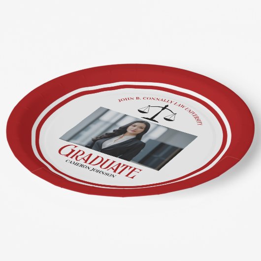 Red Black Law School Foto Afstudeerfeest Papieren Bordje (Gekanteld)