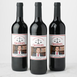 Red Black Law School Foto Afstudeerfeest Wijn Etiket