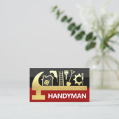 Red Black Layers Gold Hammer Handyman Tools Visitekaartje (Staand voorkant)