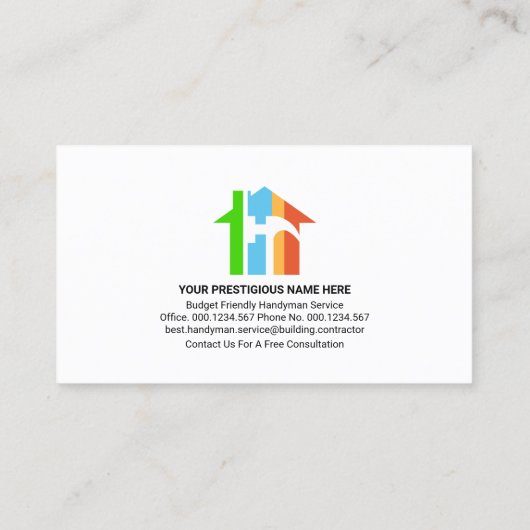 Red Black Layers Gold Hammer Handyman Tools Visitekaartje (Achterkant)