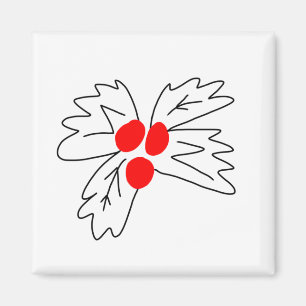 Red Black Leaf Christmas Design Cadeau Koffie mok Magneet